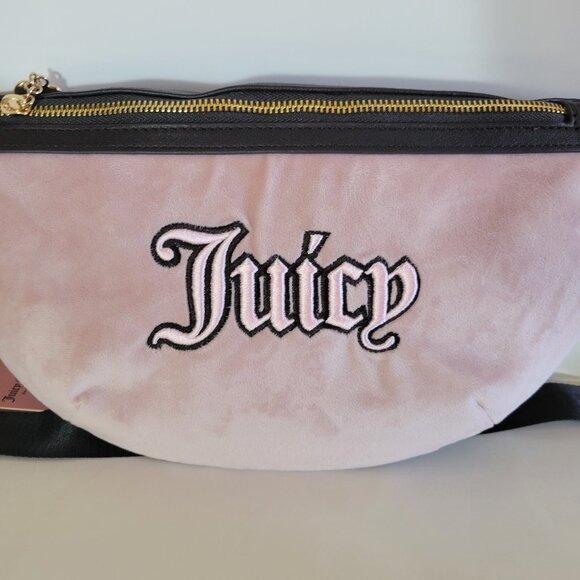 Juicy Couture Queen of Everything Fanny Pack Sling Crossbody Pink Blush Brown - Picture 2 of 7